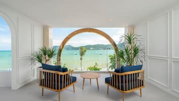 Suíte exclusiva, vista para o oceano | Terraço/pátio