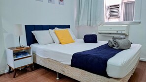 2 dormitorios, tabla de planchar con plancha, cuna de viaje y wifi