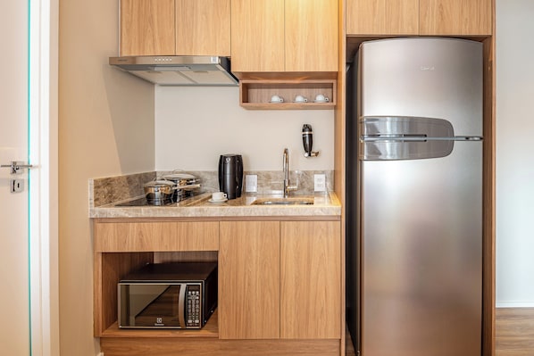 Premium-Apartment, 1 Doppelbett, Stadtblick | Eigene Küche