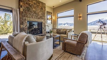 Smart TV, fireplace, video games, books