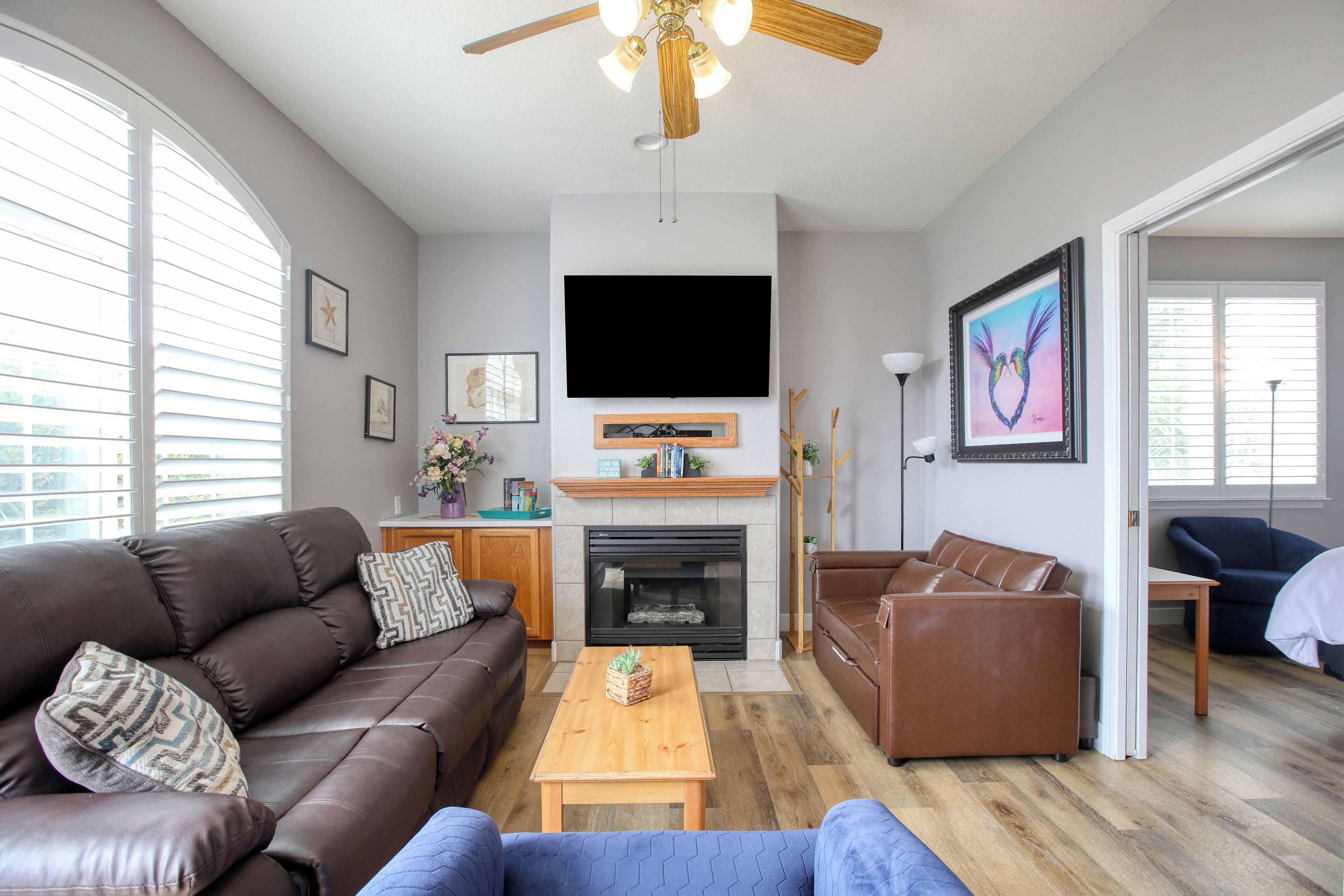 Smart TV, fireplace