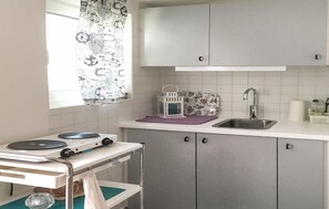 Fridge, stovetop, coffee/tea maker