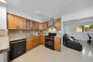 Microwave, oven, stovetop, dishwasher