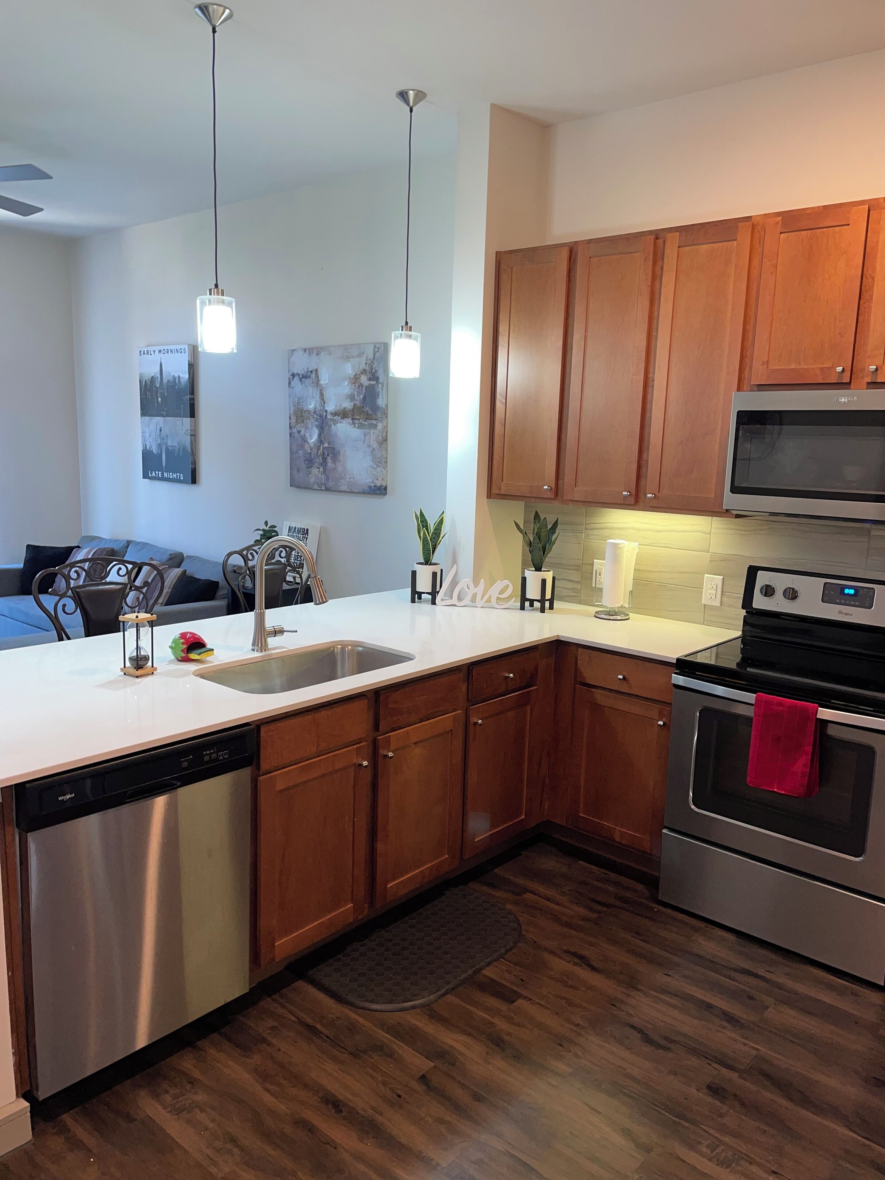 Microwave, oven, stovetop, dishwasher