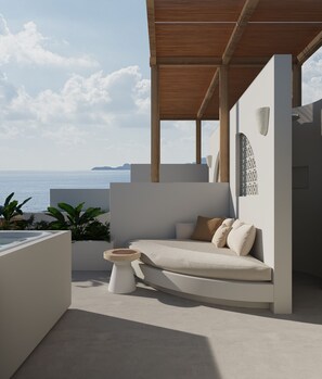 Pool - Modern Room with Castle and Sea View on 2nd Floor (Charaki)