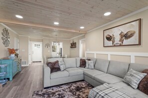 Smart-TV, Kamin, Videospiele, Bücher