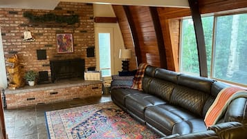 TV, fireplace, video games, books