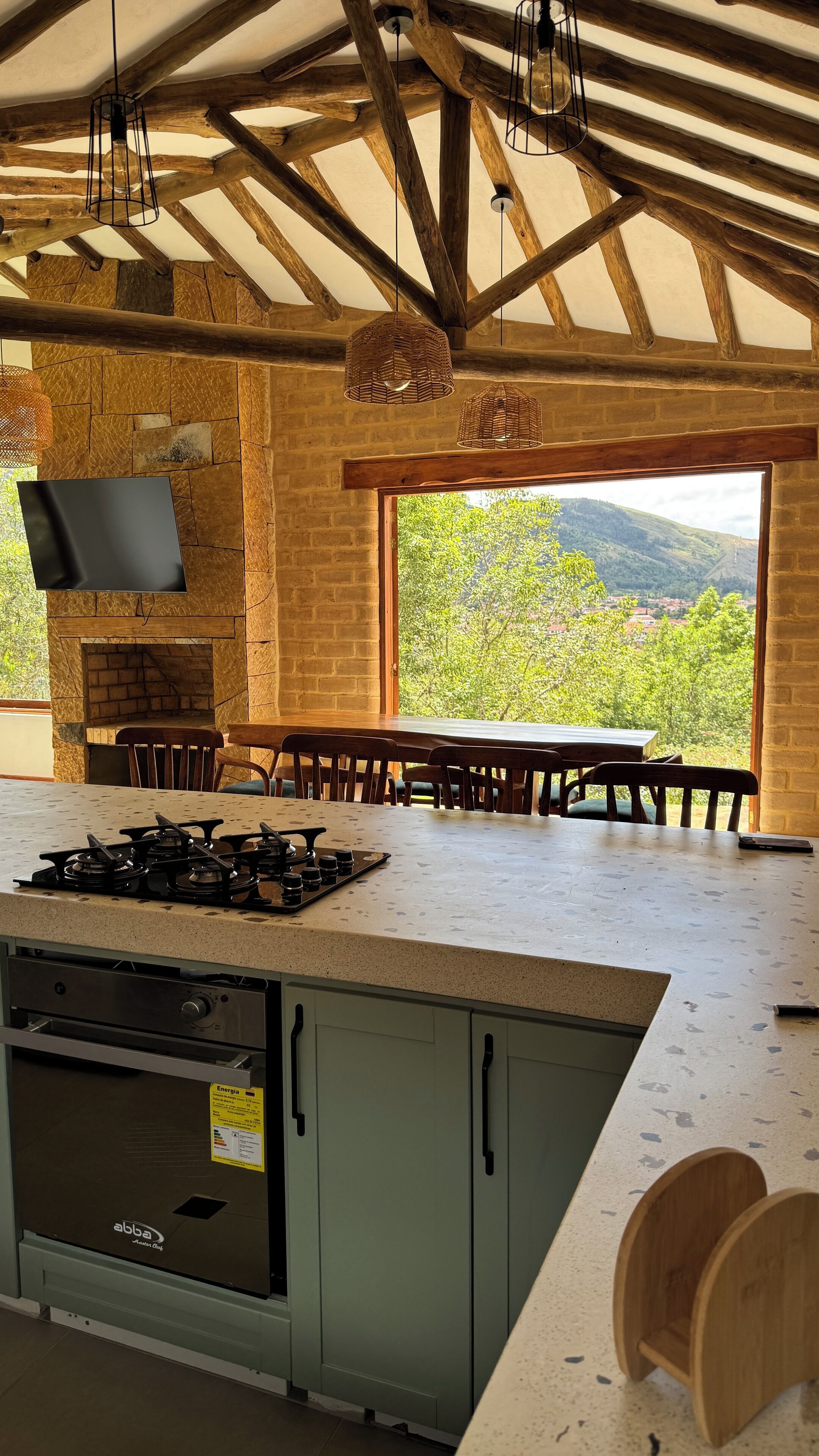 Fridge, oven, stovetop, coffee/tea maker