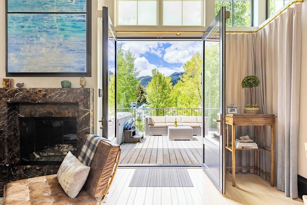 TV connectée, cheminée, espaces bureaux