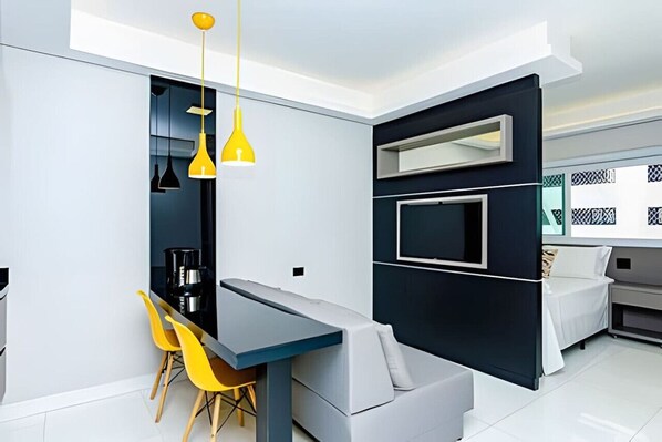 1 bedroom, desk, iron/ironing board, travel crib