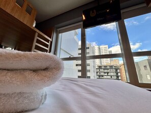 2 bedrooms, desk, iron/ironing board, travel cot