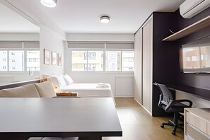 Desk, iron/ironing board, travel crib, free WiFi