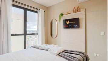 1 soveværelse, skrivebord, strygejern/strygebræt, weekendseng