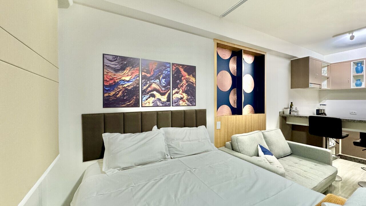 1 bedroom, desk, iron/ironing board, travel cot