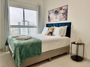 2 bedrooms, desk, iron/ironing board, travel cot
