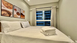 1 bedroom, desk, iron/ironing board, travel cot