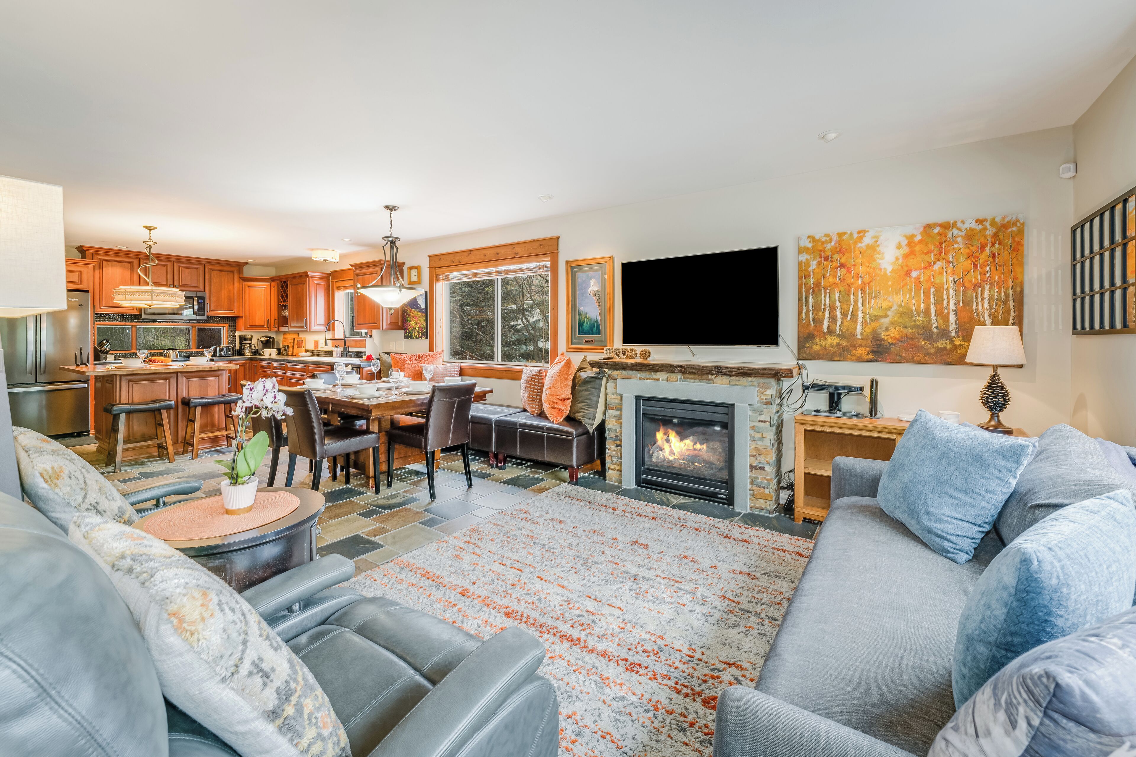 Smart TV, fireplace