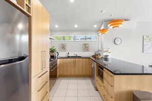 Microwave, oven, stovetop, dishwasher