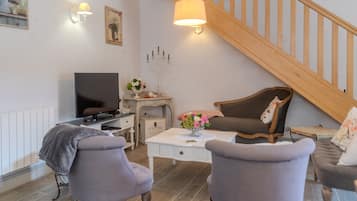 Télévision, cheminée, lecteur de DVD, table de tennis de table