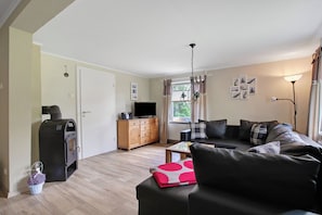 TV, fireplace, DVD player, ping pong