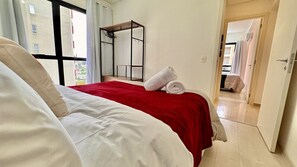 2 bedrooms, desk, iron/ironing board, travel cot