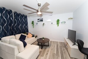 Smart TV, books, stereo