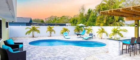 Outdoor pool, a heated pool