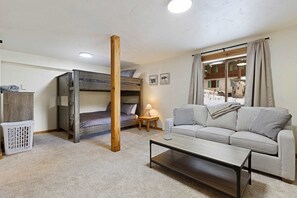 TV, fireplace, offices