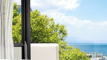 Economy Double Room, Balcony, Sea View | Laptop workspace, blackout curtains, soundproofing, iron/ironing board