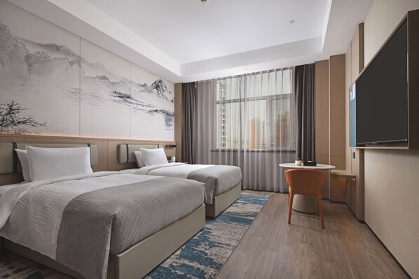 Habitación con 2 camas individuales | Escritorio, espacio para trabajar con laptop y wifi gratis