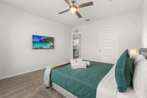 Desk, iron/ironing board, travel cot, free WiFi