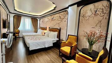 Familiekamer, 1 twee- of 2 eenpersoonsbedden | Luxe beddengoed, bedden met traagschuimmatras