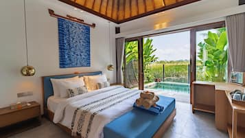 Comfort-Villa, eigener Pool, zum Garten hin | 1 Schlafzimmer, kostenloses WLAN