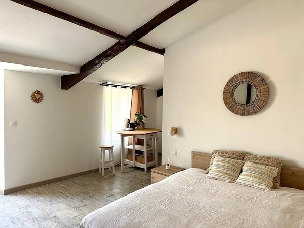 1 makuuhuone, vuodevaatteet