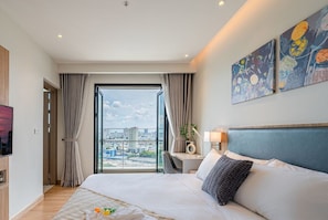 Family Apartment, City View | 3 bedrooms, desk, laptop workspace, iron/ironing board