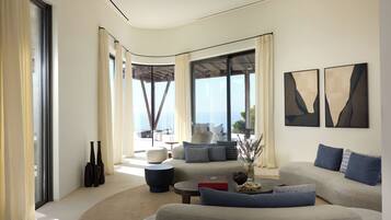 Vila Eksklusif, beberapa kamar, kolam renang pribadi, pemandangan laut | Area keluarga | Smart TV