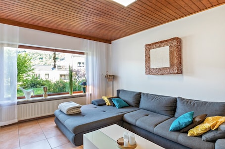 TV, stereo. Holiday Apartment Wanderbar on the Rhine with Private Terrace, Private Garden and Wi-Fi