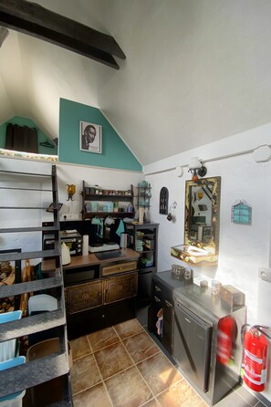 Fridge, oven, stovetop, electric kettle