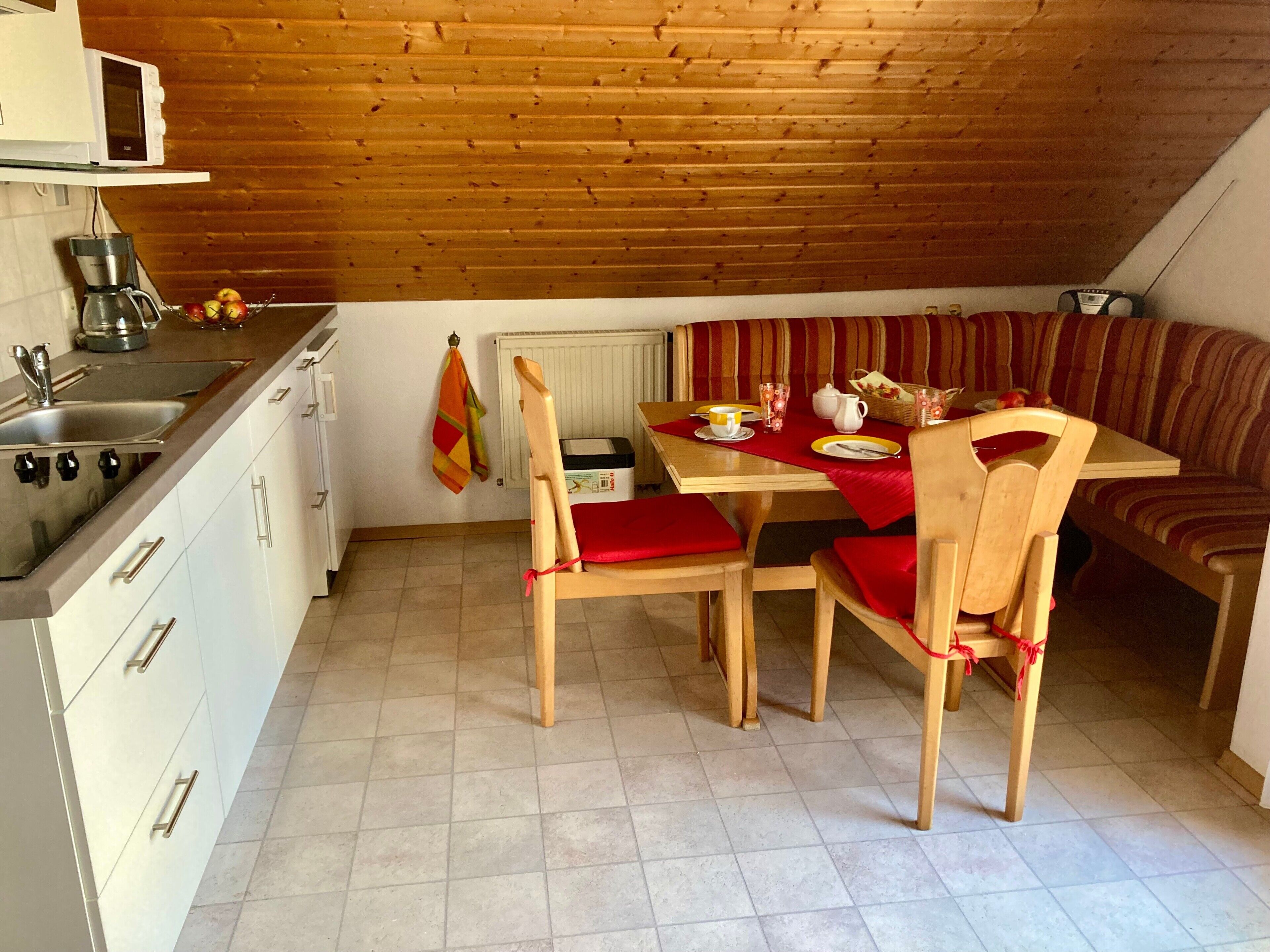 Kühlschrank, Mikrowelle, Herdplatte, Geschirrspüler