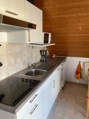 Fridge, microwave, stovetop, dishwasher