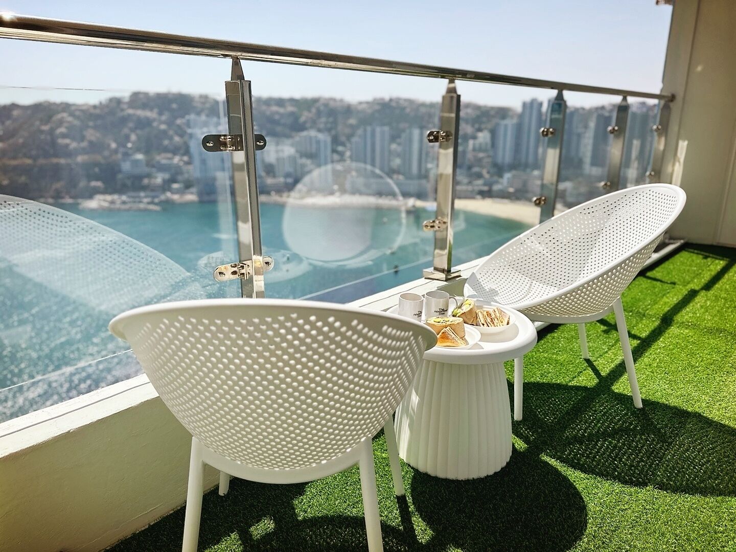 Habitación Deluxe doble, vistas al mar | Terraza o patio