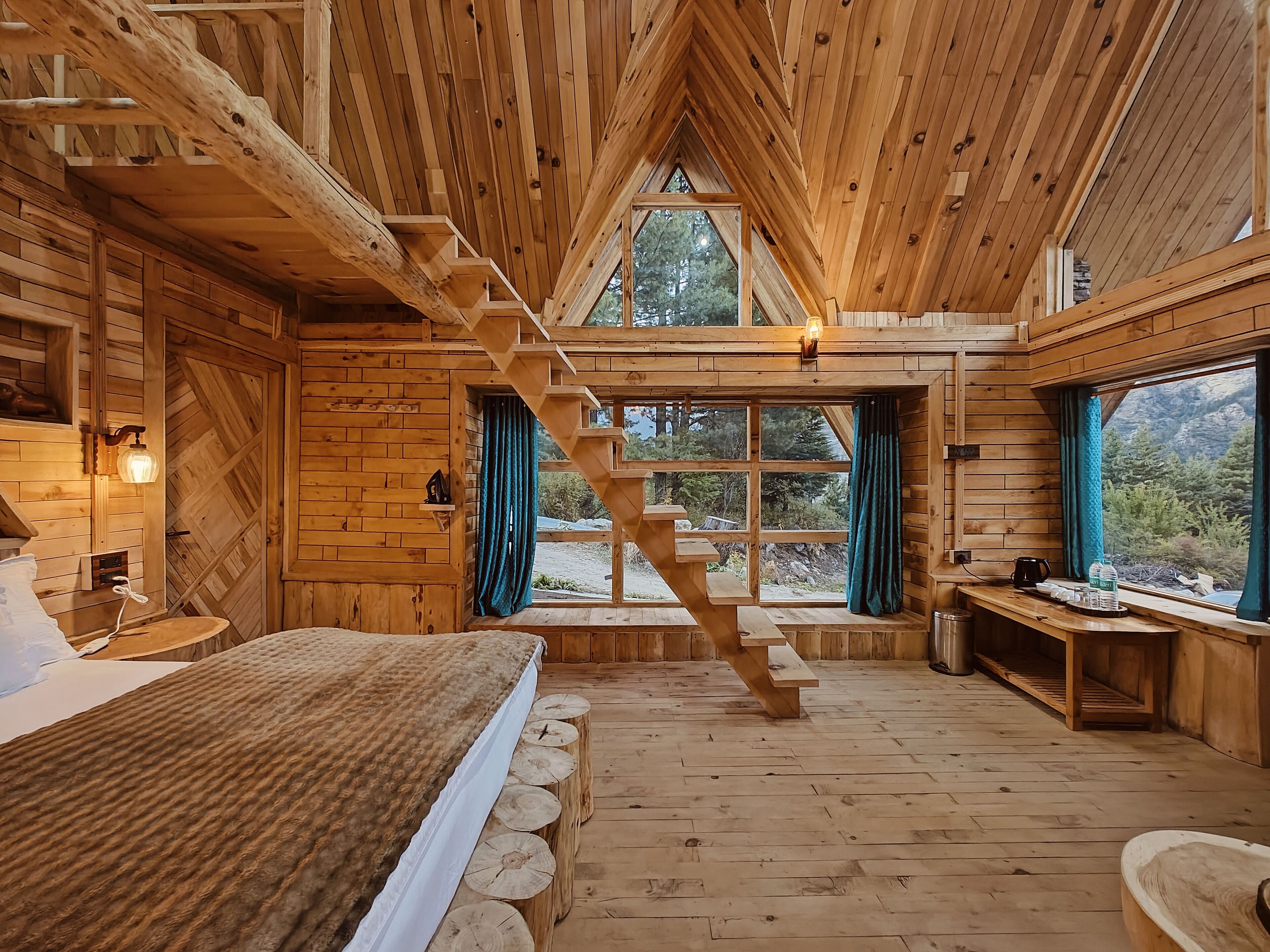 Superior Cabin, 2 Bedrooms, Patio, Mountain View | In-room safe, laptop workspace, blackout curtains, iron/ironing board