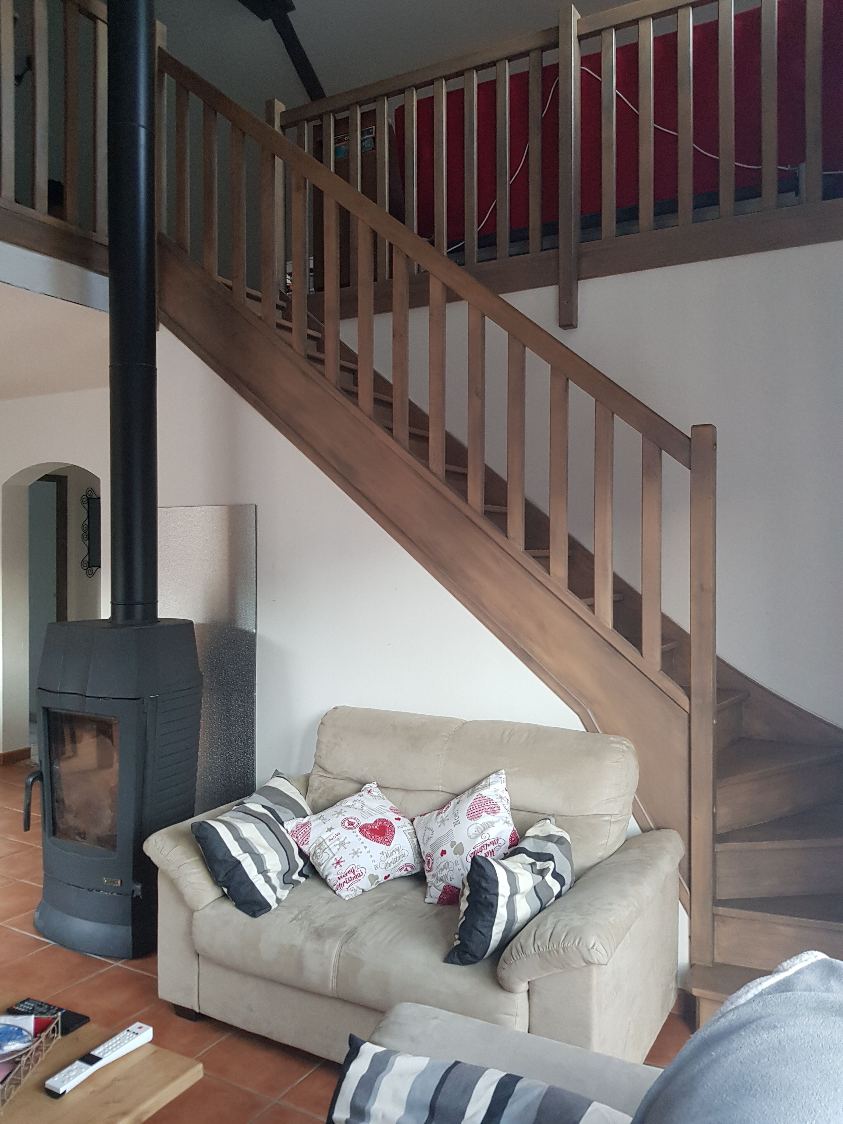 Cheminée, lecteur de DVD, baby-foot, table de tennis de table