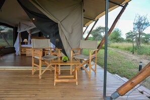 Deluxe Double or Twin Room, Park View | Terrace/patio - Manya Luxury Camp (Serengeti)