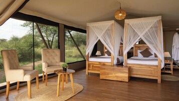 Quarto casal ou duplo luxo, vista para o parque | Roupas de cama premium, edredons de pluma