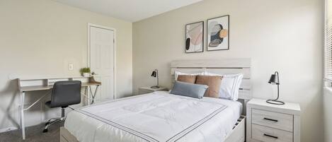 Desk, iron/ironing board, travel cot, free WiFi