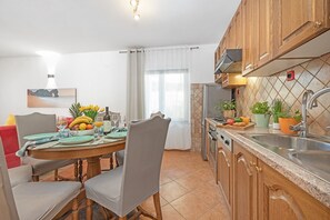 Fridge, oven, stovetop, dishwasher