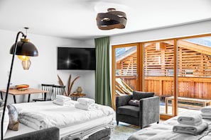 1 chambre, lit parapluie, Wi-Fi gratuit, draps fournis