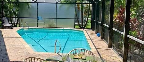 Outdoor pool, a heated pool