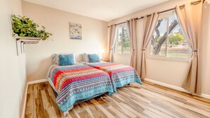 2 bedrooms, iron/ironing board, WiFi, bed sheets